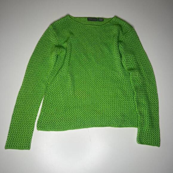 Relativity Women’s Green Mesh Knit Sweater Size S – Lightweight Long Sleeve Mesh - Picture 1 of 7